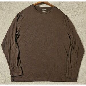 Unbound Merino 100% Merino Wool T Shirt Mens Large Crewneck Brown Long Sleeve